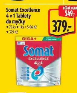 Albert Somat Excellence 4 v 1 Tablety do myčky 75 ks 1 nabídka