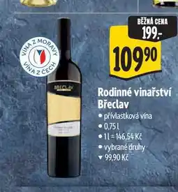 Albert Rodinné vinařství Břeclav nabídka