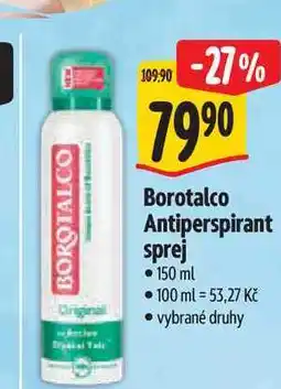 Albert Borotalco Antiperspirant sprej nabídka
