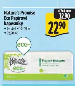 Albert Nature's Promise Eco Papírové kapesníky 3vrstvé 10x 10 ks nabídka