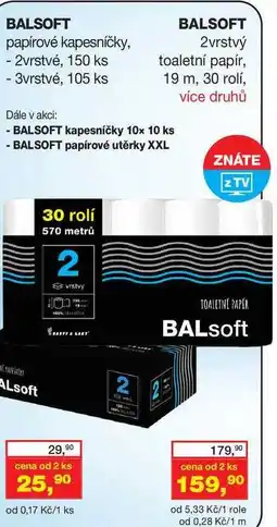 Ráj drogerie BALSOFT 30 rolí nabídka