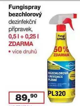 Ráj drogerie Fungispray bezchlorový 0,5 l + 0,25 l nabídka