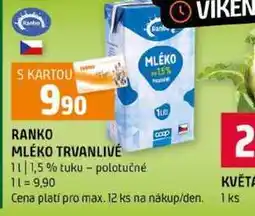 Terno RANKO MLÉKO TRVANLIVÉ 1l 1,5% tuku polotučné nabídka