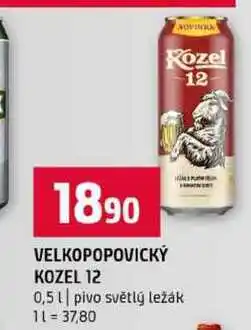 Terno VELKOPOPOVICKÝ KOZEL 12 0,5l pivo světlý ležák nabídka