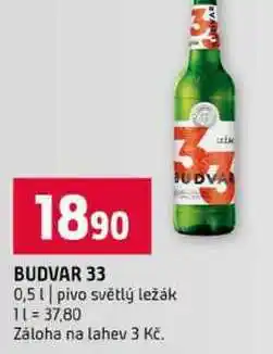 Terno BUDVAR 33 0,5l pivo světlý ležák nabídka