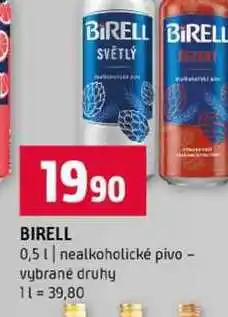 Terno BIRELL 0,5l nealkoholické pivo vybrané druhy nabídka