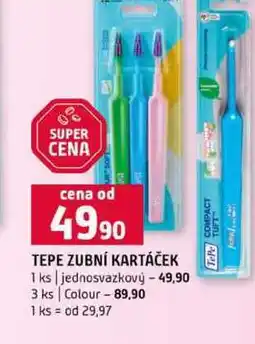 Terno TEPE ZUBNÍ KARTÁČEK 1 ks jednosvazkový 3 ks Colour nabídka