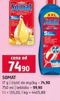 Terno SOMAT 17 g čistič do myčky 750 ml leštidlo nabídka