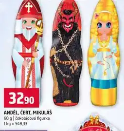 Terno ANDĚL, ČERT, MIKULÁŠ 60 g čokoládová figurka nabídka