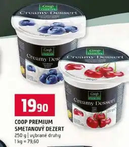 Terno COOP PREMIUM SMETANOVÝ DEZERT 250 g vybrané druhy nabídka