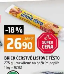 Terno BRICK ČERSTVÉ LISTOVÉ TĚSTO 275 g rozválené na pečícím papíře nabídka
