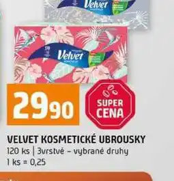 Terno VELVET KOSMETICKÉ UBROUSKY 120 ks 3vrstvé vybrané druhy nabídka