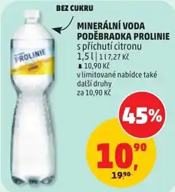 Penny Market Prolinie minerální voda poděbradka s příchutí citronu nabídka