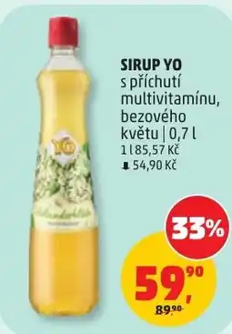 Penny Market Sirup Yo s příchuťi multivitamínu, bezového květu nabídka