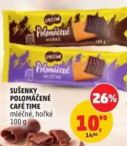 Penny Market Café Time sušenky polomáčené mléčné, hořké nabídka