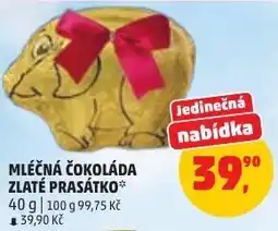 Penny Market Mléčná čokoláda zlaté prasátko nabídka
