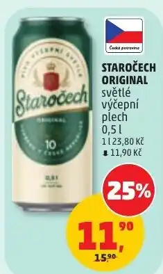 Penny Market Staročech original světlé výčepní plech nabídka