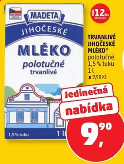 Penny Market Madeta jihoceske mléko polotučné trvanlivé nabídka