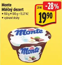 Albert Monte mléčný dezert nabídka