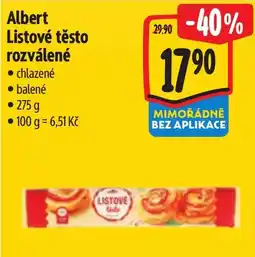 Albert Albert listové těsto rozválené nabídka
