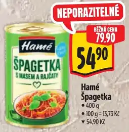 Albert Hamé špagetka nabídka