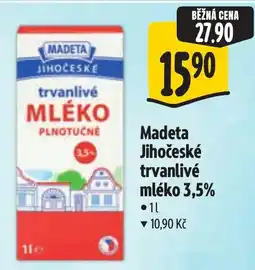 Albert Madeta jihoceske trvanlive mléko 3,5% nabídka