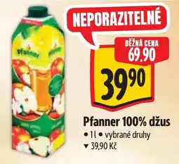 Albert Pfanner 100% džus nabídka