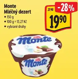 Albert Monte mléčný dezert nabídka
