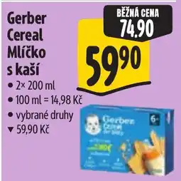 Albert Gerber Cereal Mlčko s kaší nabídka