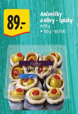 Albert Ančovičky a olivy - špízky nabídka