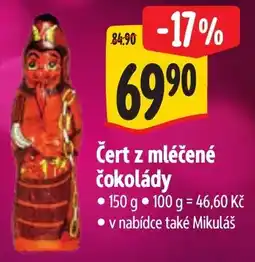 Albert Čert z mléčené čokolády nabídka