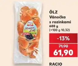 Kaufland Olz vánocka s rozinkami nabídka