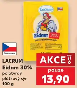 Kaufland Lacrum eidam 30% polotvrdý plátkový sýr nabídka