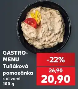 Kaufland Gastro-menu tuňáková pomazánka s olivami nabídka