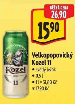 Albert Velkopopovický Kozel 11 nabídka