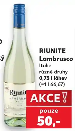 Kaufland Riunite Lambrusco nabídka