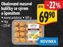 Albert Venuše obalované masové kuličky se sýrem a špenátem nabídka