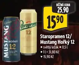 Albert Staropramen 12/ Mustang Hořký 12 nabídka