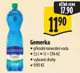 Albert Gemerka přírodní minerální voda nabídka