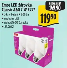 Albert Emos LED žárovka Classic A60 7 W E27* nabídka
