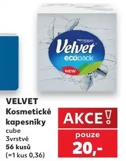 Kaufland Velvet kosmetické kapesníky cube nabídka