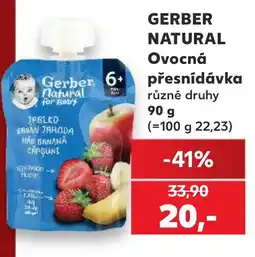 Kaufland Gerber natural Ovocná přesnídávka nabídka