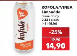 Kaufland Kofola/Vinea Limonáda nabídka