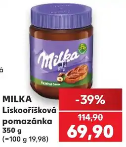 Kaufland Milka liskooříšková pomazánka nabídka