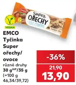 Kaufland Emco tyčinka super ořechy/ovoce nabídka