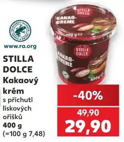 Kaufland Stilla dolce kakaový krém s příchutí lískových oříšků nabídka