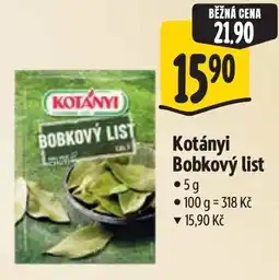 Albert Kotányi Bobkový list nabídka