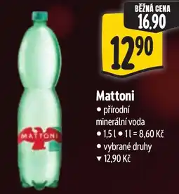 Albert Mattoni přírodní minerální voda nabídka