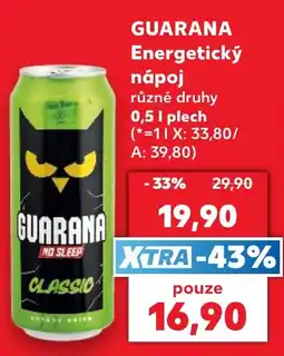 Kaufland Guarana energetický nápoj nabídka