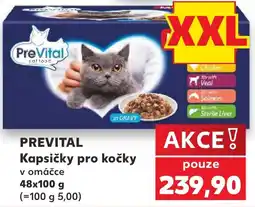 Kaufland Prevital kapsičky pro kočky v omáčce nabídka